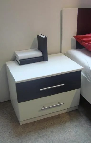 Zostava spálne Nora 160x200 cm, biela/grafitová