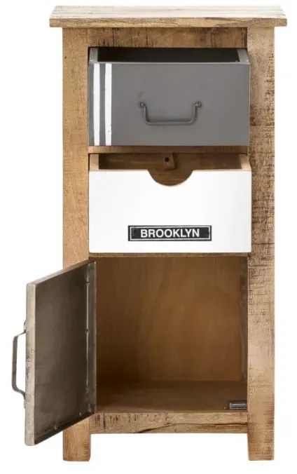 furniture-nabytek.cz - Masívna kúpeľňová spodná skrinka Pune z mangového dreva, lakovaná, viacfarebná – 42×30×80 cm