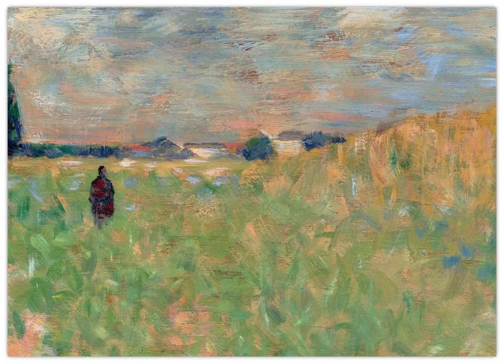 Sklenený obraz - Georges Seurat, A Summer Landscape, reprodukcia (70x50 cm)