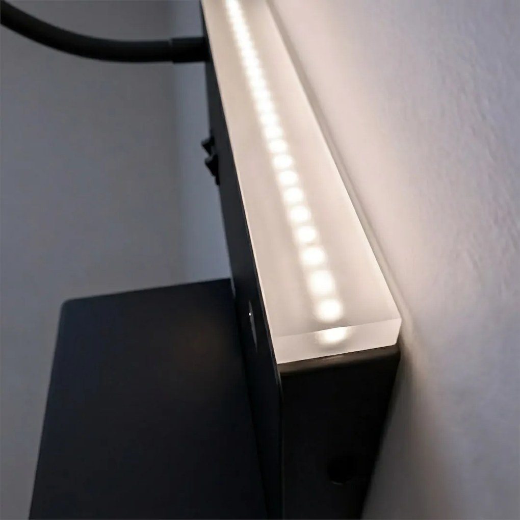 Nástenné LED svietidlo Shelf, 1x LED 4+5+2w, 4000k, b/w, vypínač