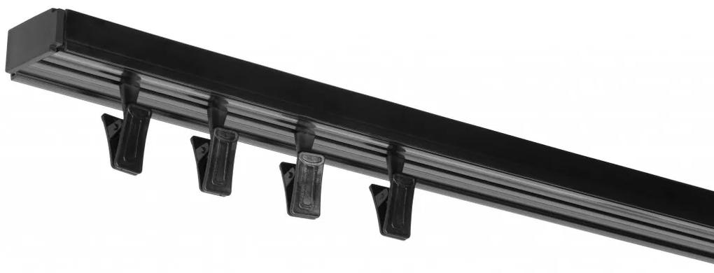 Dekodum PVC stropná lišta Jednoduchá čierna Dĺžka koľajnice (cm): 150, Typ prichytenia: Žabky