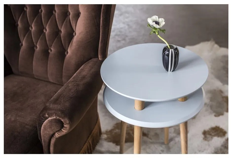 Biely odkladací stolík Ragaba UFO, Ø 45 cm
