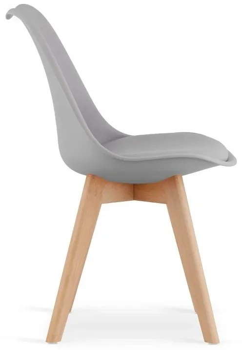 Jedálenská zostava TODI 80cm okrúhly stolový set biely+ 4 stoličky MARK sivé Farba: Sivá
