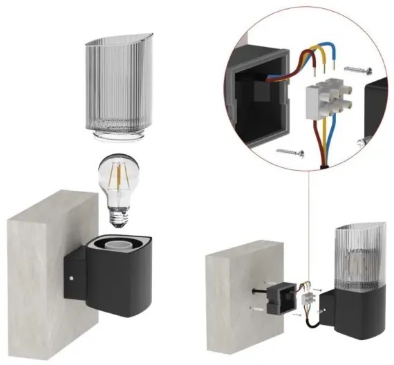 Vonkajšie nástenné svietidlo LANA 1xE27/25W/230V IP54