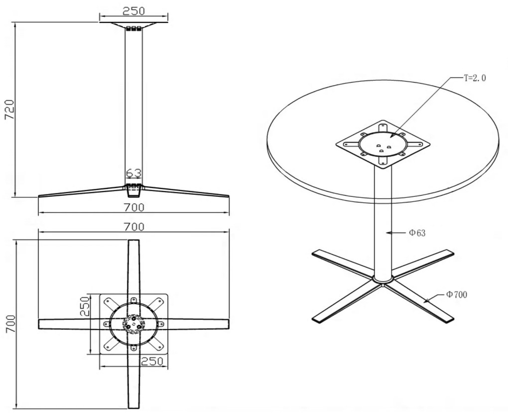 Konferenčný stolík AURA, priemer 80 cm, sivostrieborná podnož, čerešňa