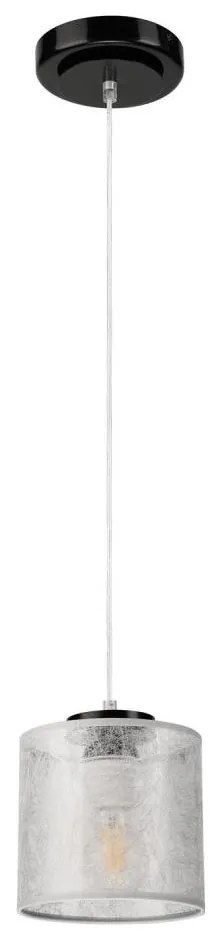 Luster na lanku ROSA 1xE27/60W/230V čierna/šedá