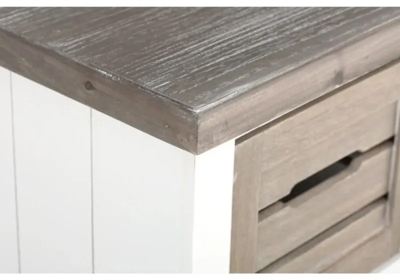 furniture-nabytek.cz - Masívna komoda Russel z paulovnie a MDF, lakovaná, biela