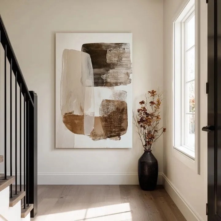 Obraz na plátne Béžová Harmónia - Moderný Abstrakt