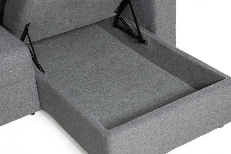 Sedacia súprava na každodenné spanie SAVONA U - rozkladacia, sivá (penelope 22), 140