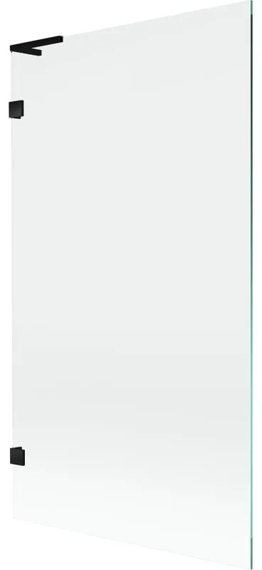 Mexen, Mexen Lunar L 1-krídlová vaňová zástena 100 x 150 cm, transparentná, čierna - 897L-100-000-70-00