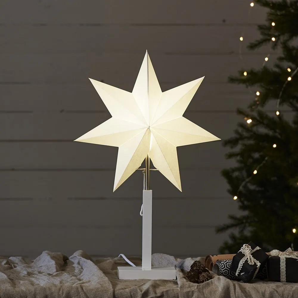 Star trading Stolná lampa hviezda KARO V.55 cm biela