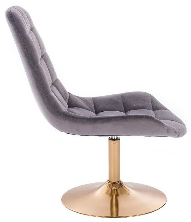 LuxuryForm DESIGN Stolička PARIS VELUR na zlatom tanieri - šedá