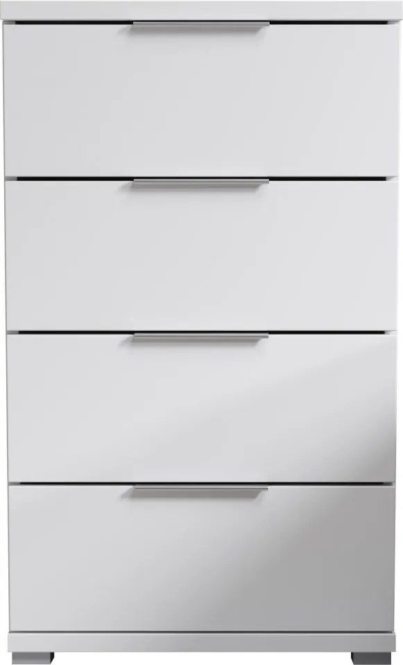 Nočný stolík/skrinka so 4 zásuvkami Smilla, výška 79 cm, biely