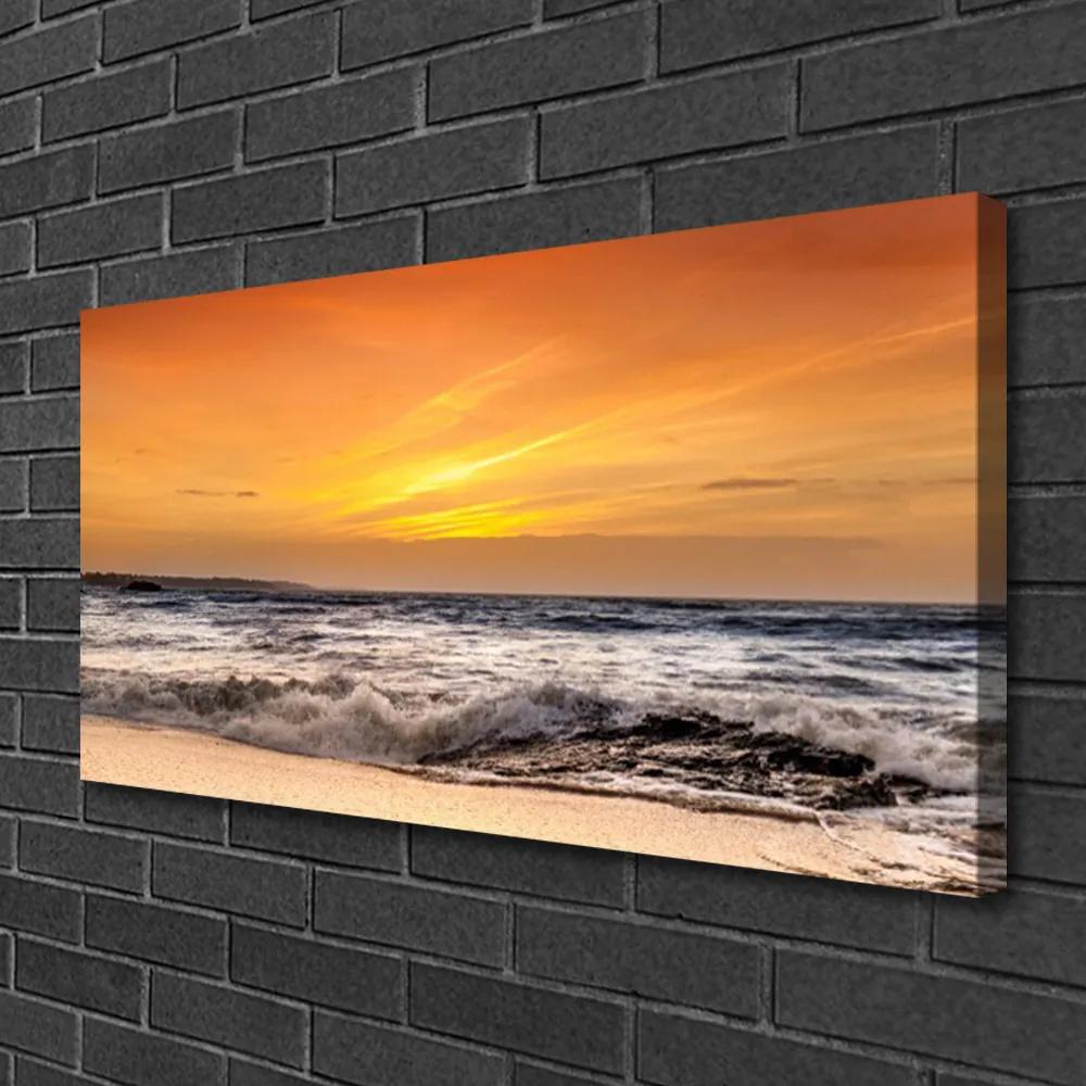 Obraz Canvas More slnko vlny krajina 120x60 cm