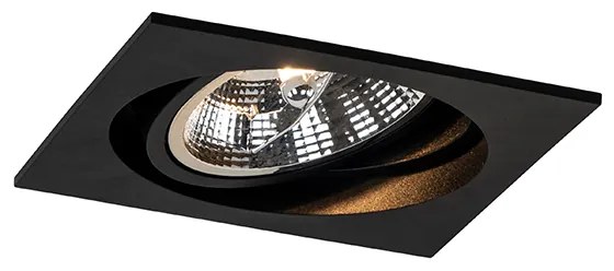 Sada 6 vstavaných štvorcových nastaviteľných čiernych bodových svetiel - Chuck 111