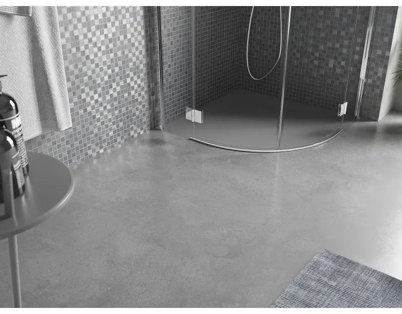 Mexen Bert, SMC štvrťkruhová sprchová vanička 90 x 90 cm, šedá, 4KR619090