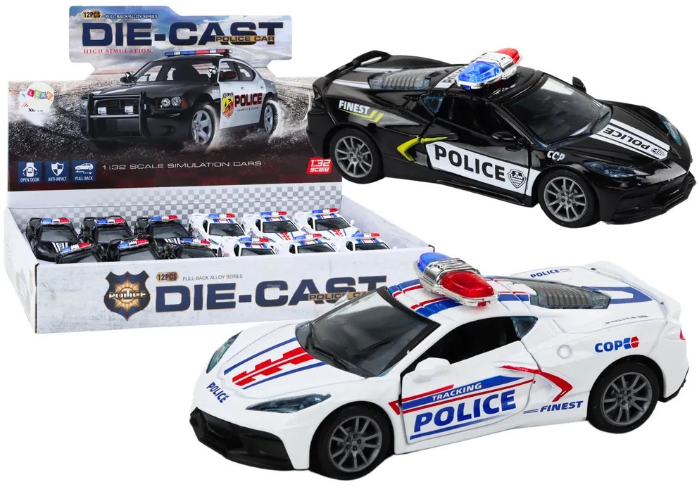 LEAN TOYS Policajné auto 1:32, kovové - Mix