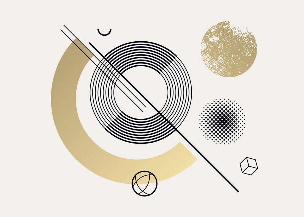Sklenený obraz - Geometrické tvary N⁰2 (70x50 cm)