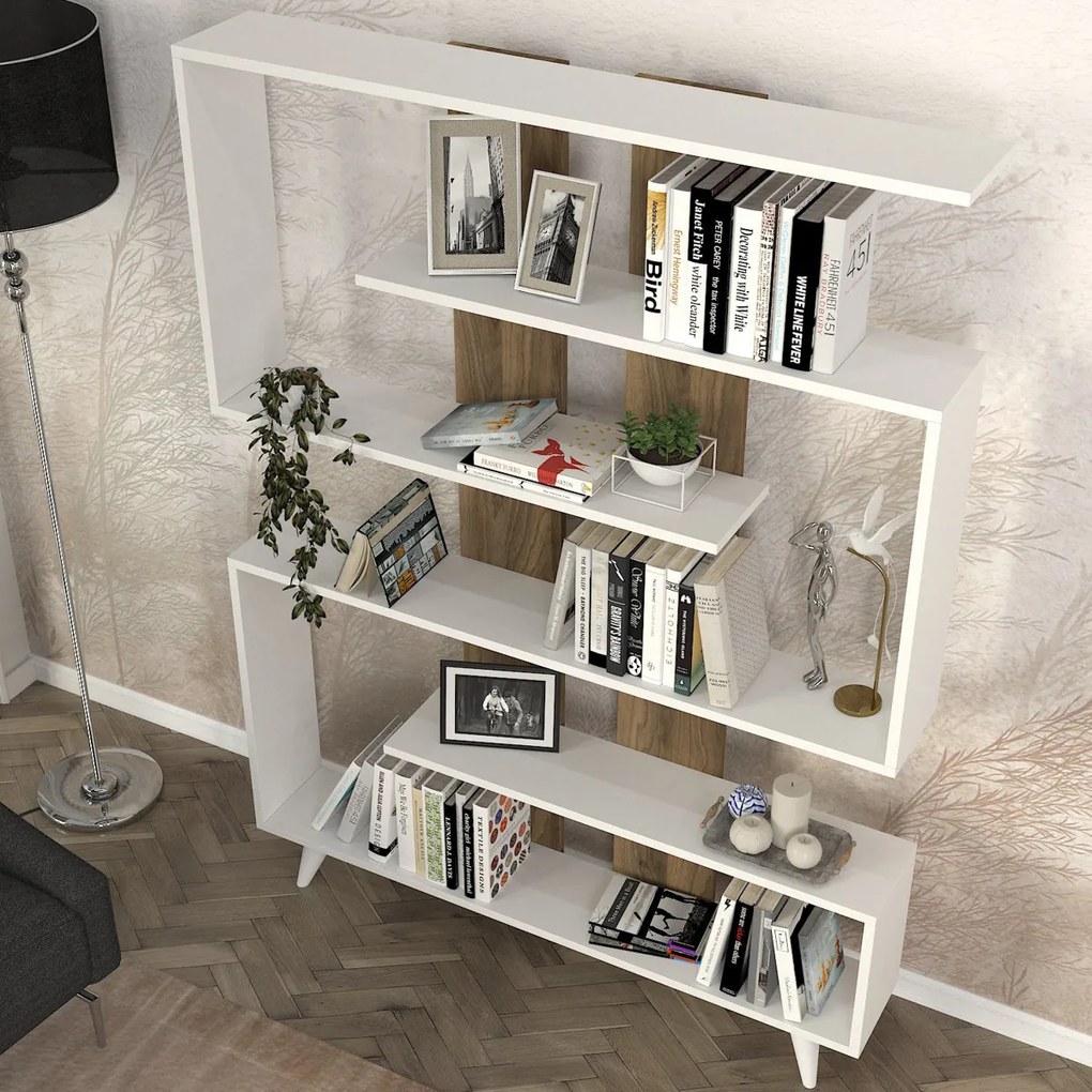 Knižnica Rain White Walnut