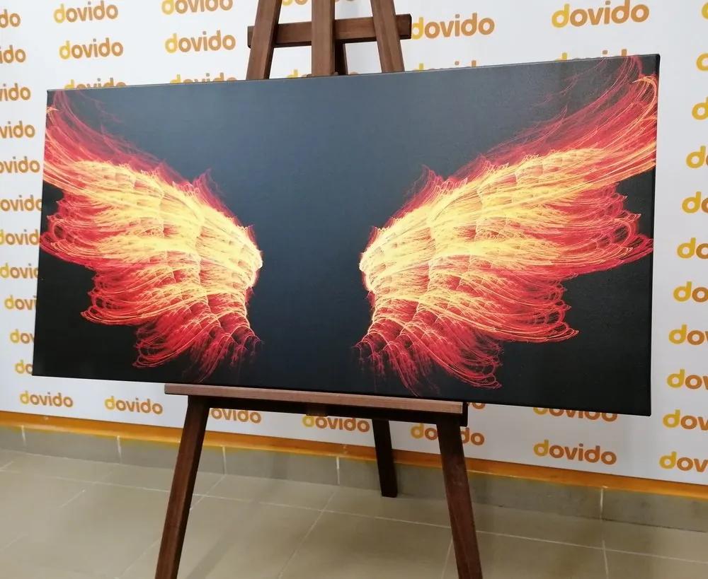 Obraz ohnivé anjelské krídla - 120x60