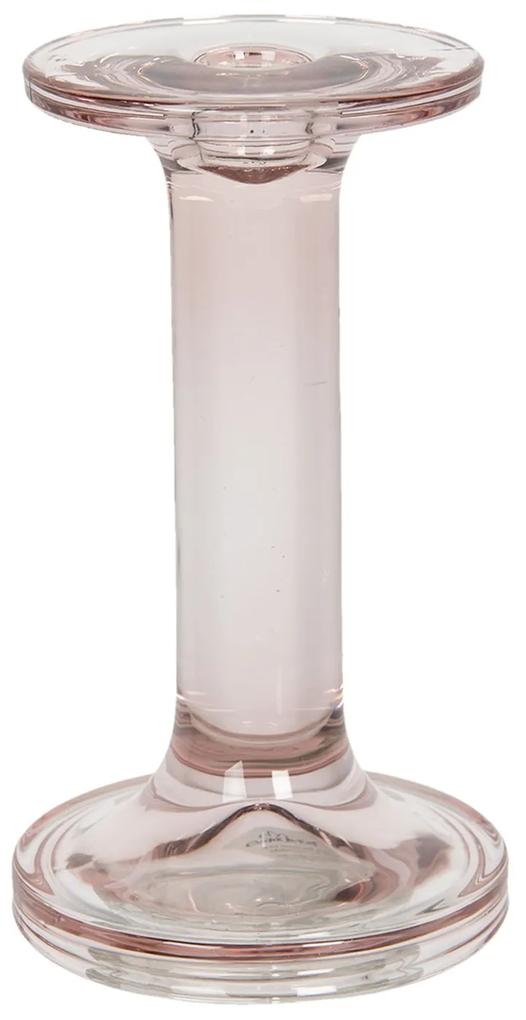 Ružový sklenený svietnik Brinnes - Ø 9 * 16 cm