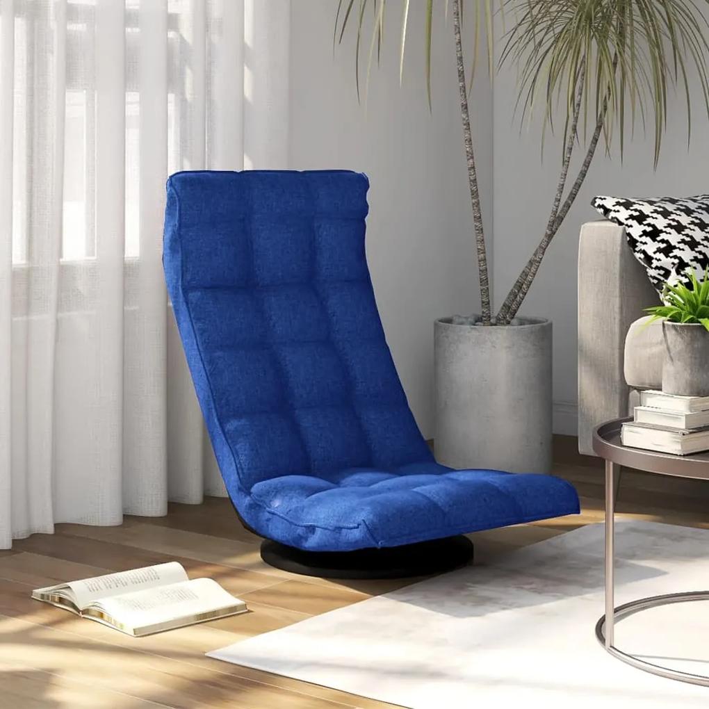 Otočná podlahová stolička modrá látková 336578