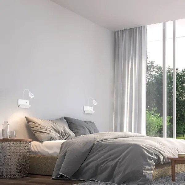 Rabalux 71090 - Nástenná lampa s poličkou TACITO 1xGU10/25W/230V biela