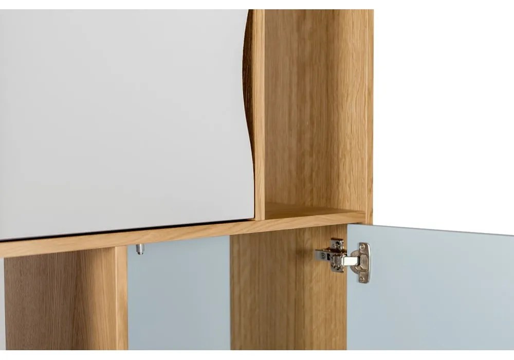 Knižnica s dvierkami v tyrkysovomodrej farbe Woodman Avon