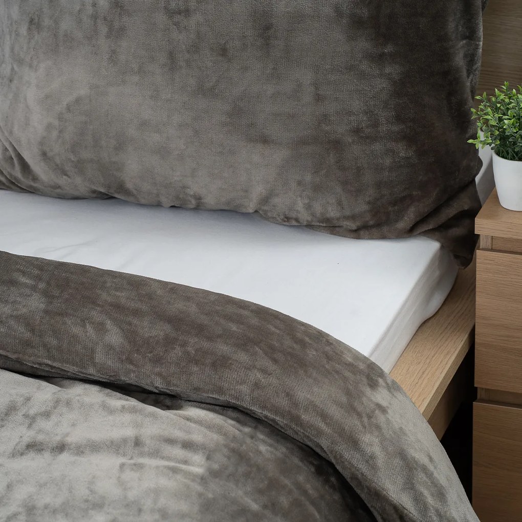 4home obliečky mikroflanel sivá, 140 x 200 cm, 70 x 90 cm