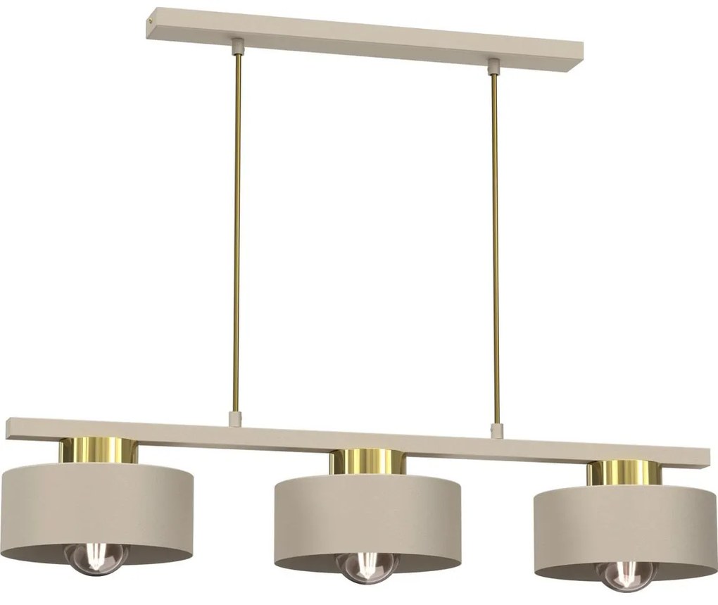 Luster na lanku MARTI 3xE27/15W/230V béžová/zlatá