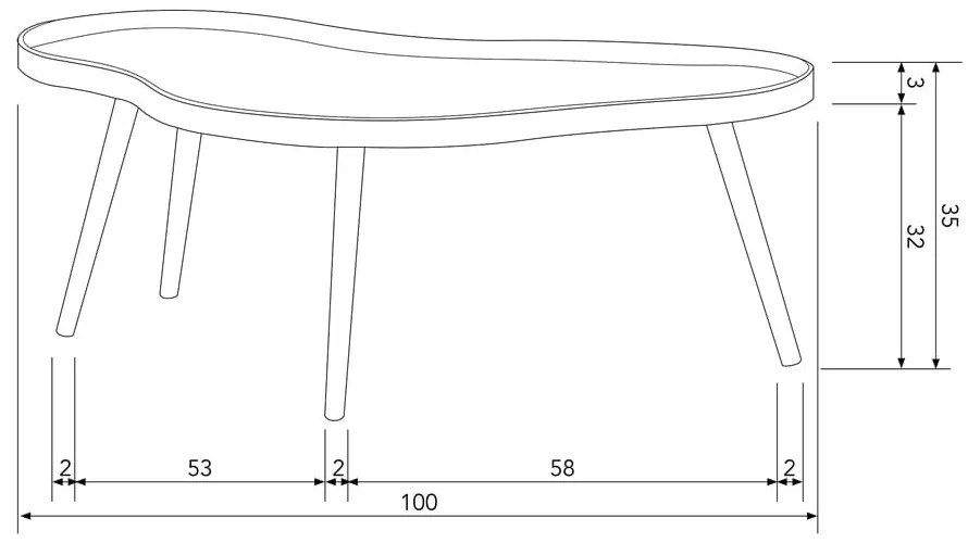 Odkladací stolík 58x100 cm Mae – WOOOD