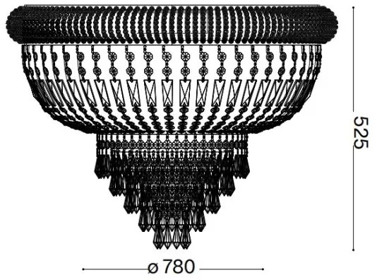 Ideal Lux - Krištáľové stropné svietidlo DUBAI 24xE14/28W/230V pr. 78 cm chróm