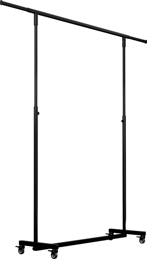 Vešiak na oblečenie s kolieskami Soran 120x50x188 - čierna