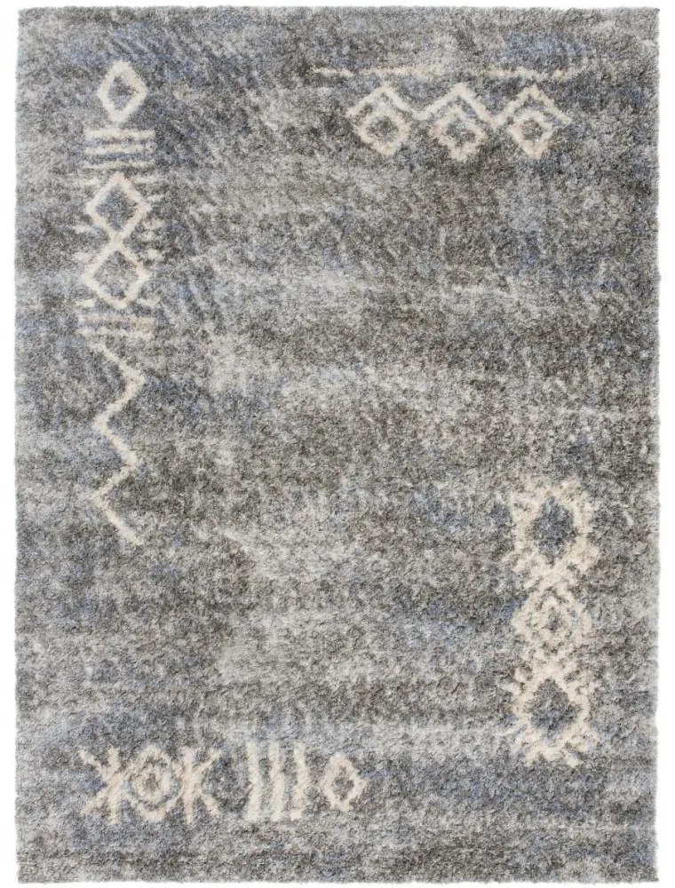 Kusový koberec shaggy Abrar sivý 80x150cm