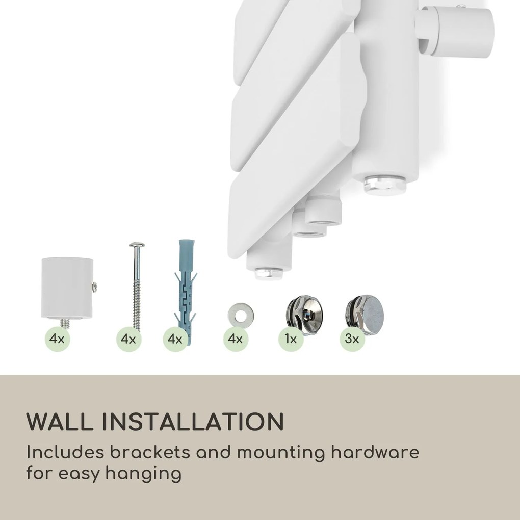 Blumfeldt Fairmont, radiátor, 80 x 45, 375 W, teplá voda, 3 držiaky uterákov, 1/2