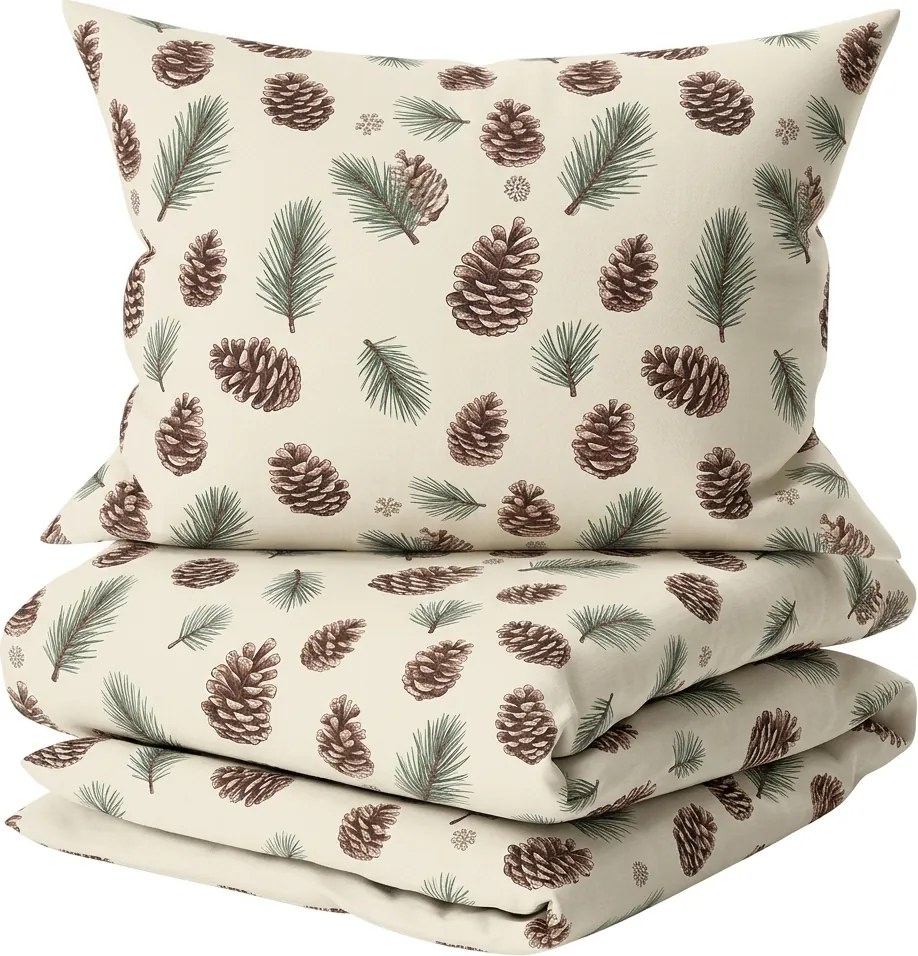 Bavlnené obliečky PINE CONES farebné Rozmer obliečky: 70 x 90 cm | 140 x 220 cm