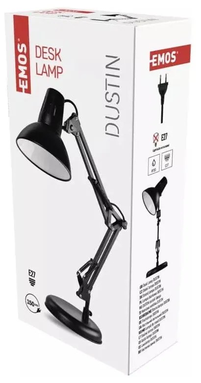 Čierna stolová lampa (výška 46 cm) Dustin - EMOS