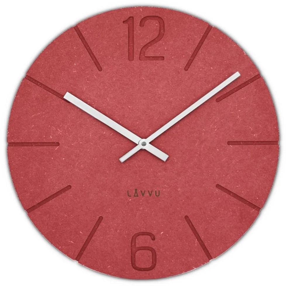 Drevené hodiny LAVVU Natur LCT5023, červena 34cm