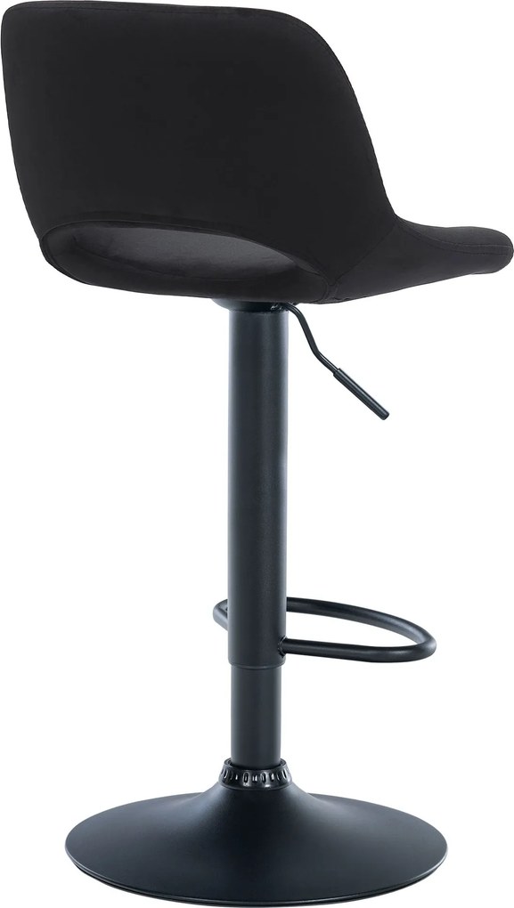 Barová stolička Camden - zamat, čierny rám - Čierna