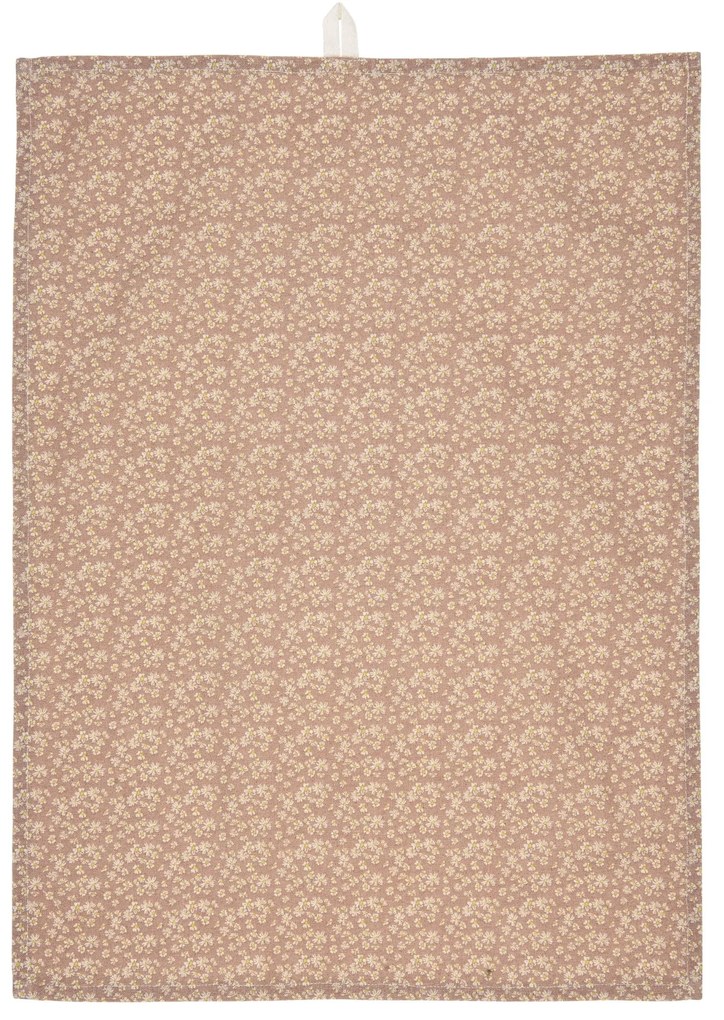 Ib Laursen Bavlnená utierka Beate Malva/Flowers 50 x 70 cm