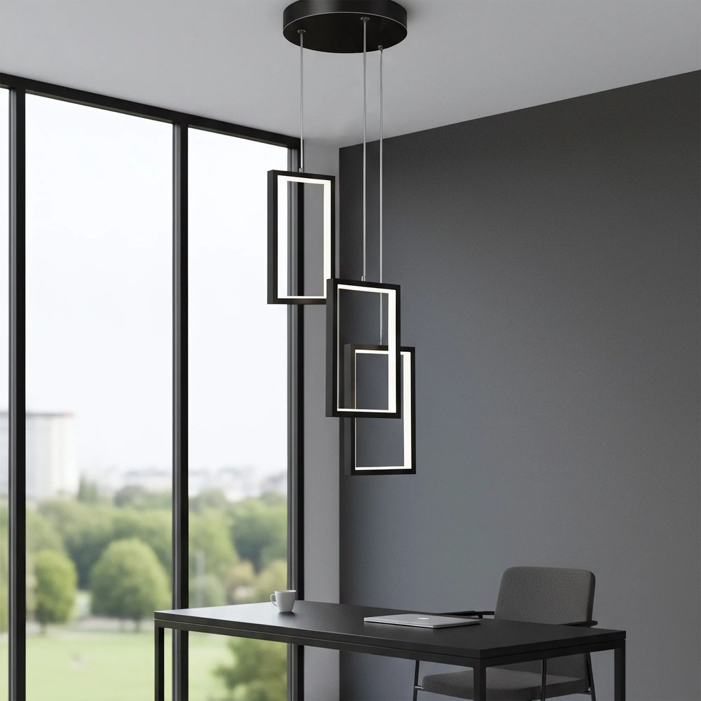 Toolight Toolight, LED závesné osvetlenie 18W, 3000K, 1500lm, LHJ087-3CP, čierna, OSW-50062