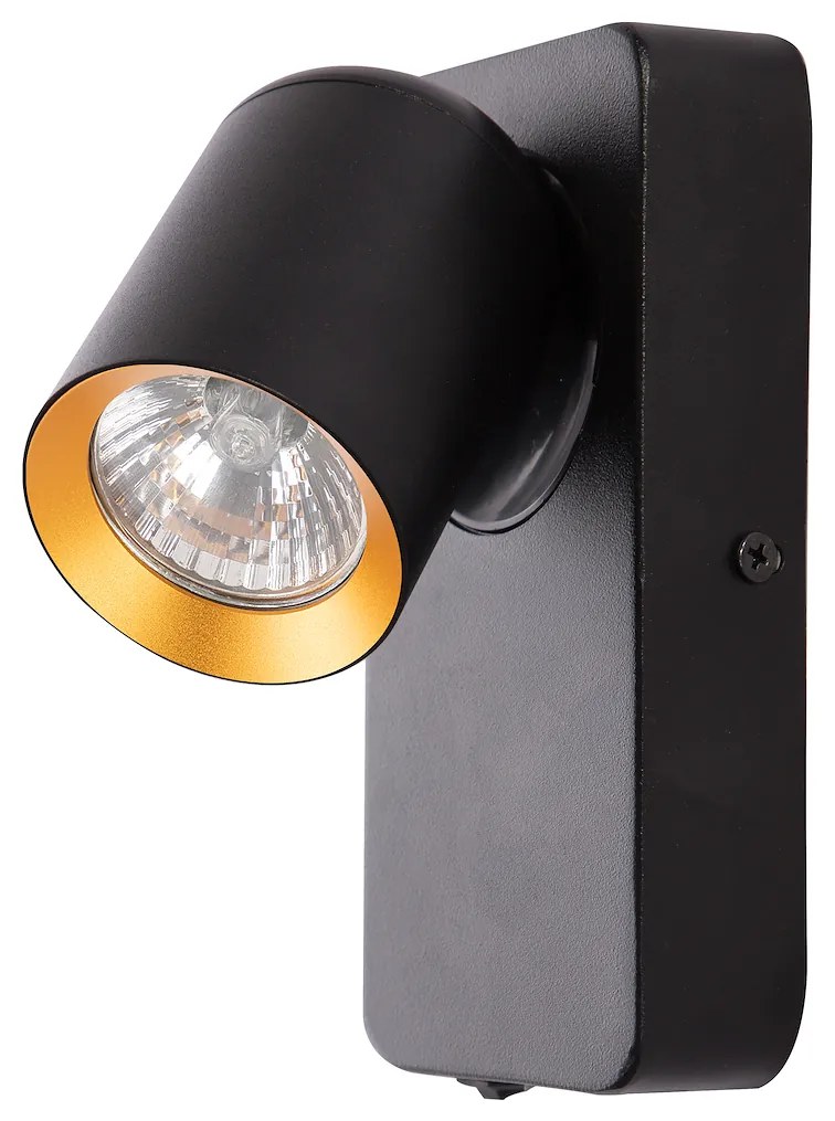 Nástenné svietidlo Andy, 1x čierne/zlaté kovové tienidlo, b