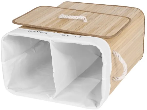 Kôš na bielizeň 2 priehradkový, bambusový