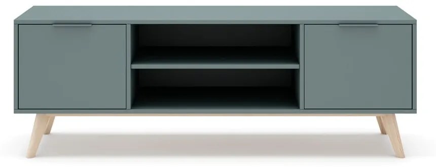 Zelenosivý TV stolík 140x53 cm Pisco – Marckeric