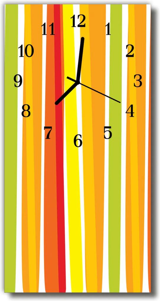 Skleněné hodiny vertikální Umělecké barevné řemeny