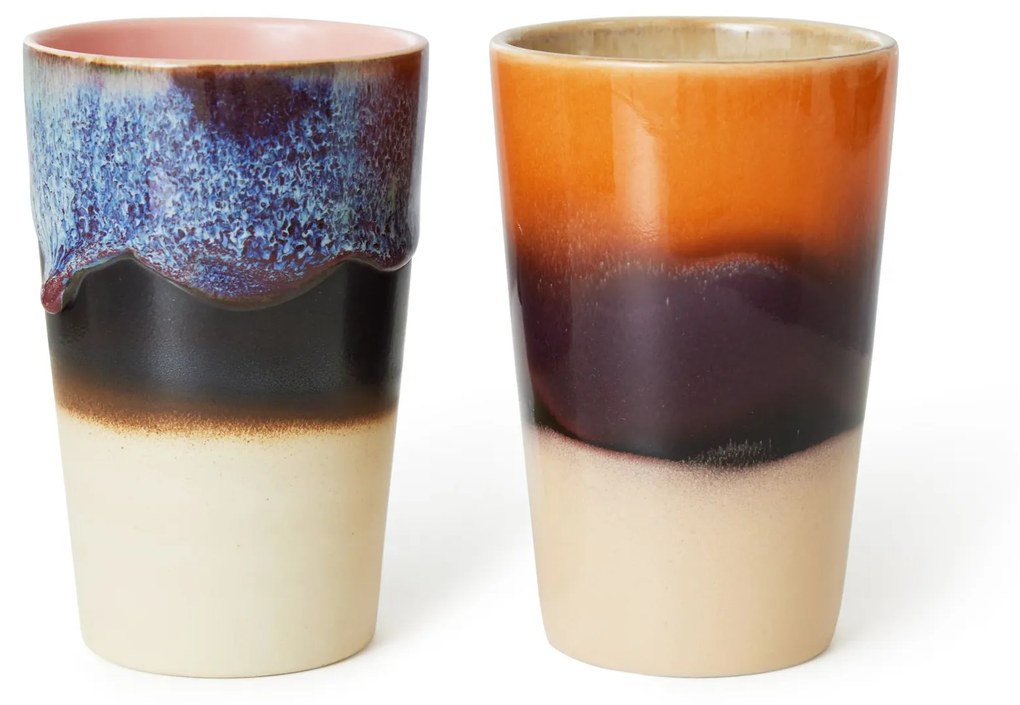 HK living Kameninový hrnček 70's Tea Mug Dusk 475 ml – set 2 ks