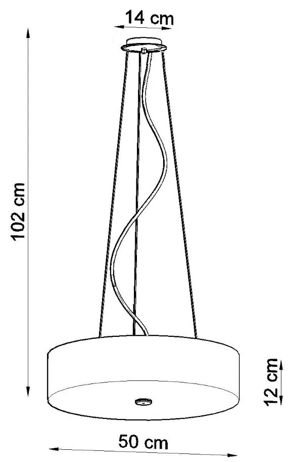 Závesné svietidlo Skala, 1x čierne textilné tienidlo, (biele sklo), (fi 50 cm)