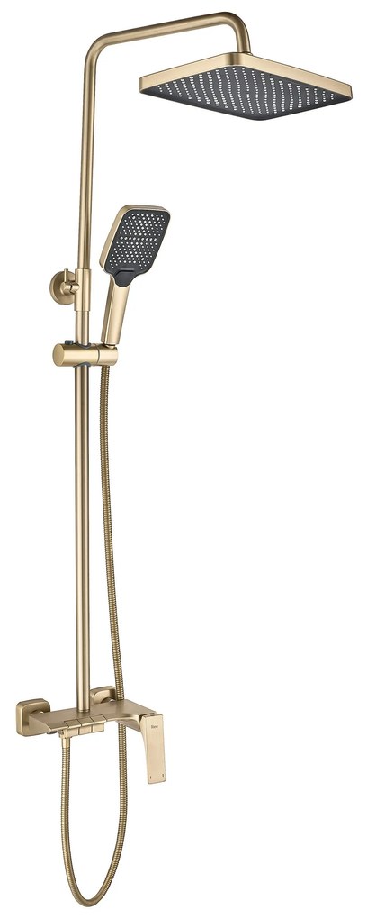 Rea Joe, sprchový set s ručnou a hlavovou sprchou, zlatá matná, REA-P5656