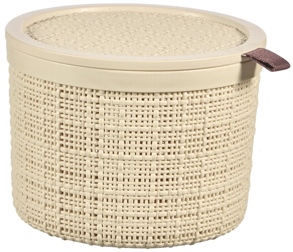 Curver Košík Jute guľatý krémovo biela