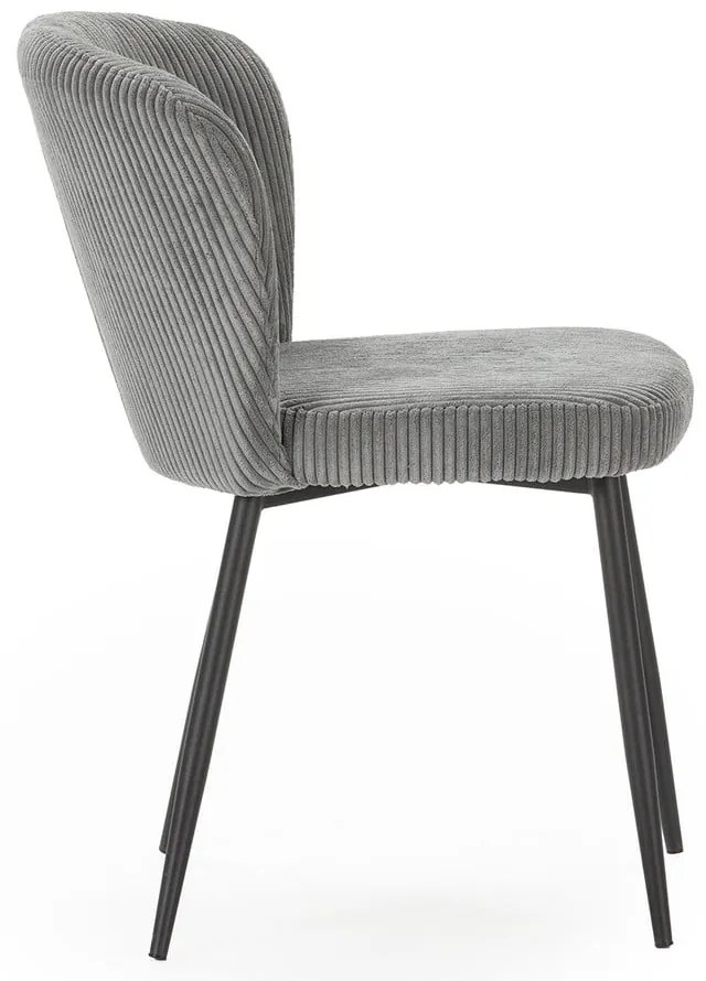 Sivé menčestrové jedálenské stoličky v súprave 4 ks Megan – Marckeric